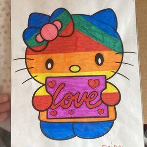 Hello Kitty Markering 7 1/2x10 Handmade